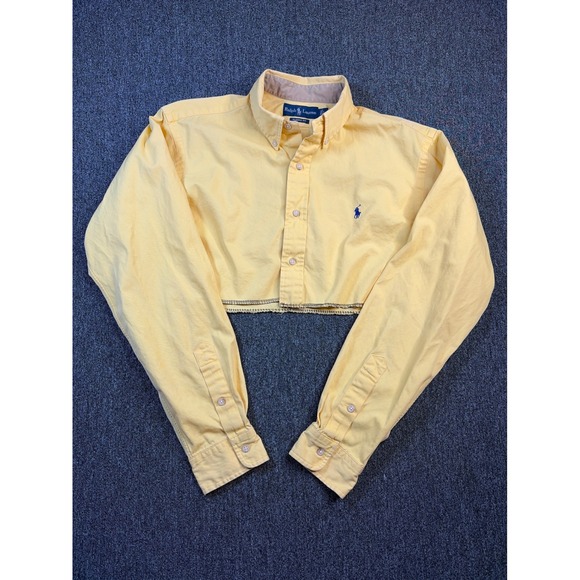 Ralph Lauren Other - Ralph Lauren Mens Custom Cropped Button Down Shirt Yellow Classic Fit Large